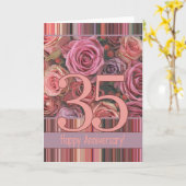 Carte Joyeux roses du 35e anniversaire (Fleur jaune)