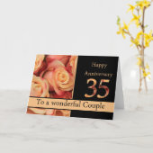 Carte Joyeux roses du 35e anniversaire (Fleur jaune)