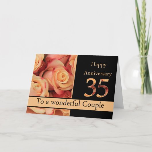 Carte Joyeux roses du 35e anniversaire (Devant)