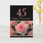 Carte Joyeux roses du 45e anniversaire (Fleur jaune)