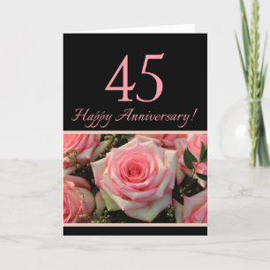 Carte Joyeux roses du 45e anniversaire