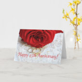 Carte Joyeux roses du 45e anniversaire (Fleur jaune)
