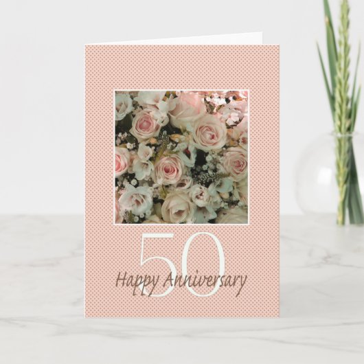 Carte Joyeux roses du 50e anniversaire (Devant)