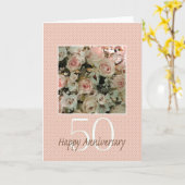 Carte Joyeux roses du 50e anniversaire (Fleur jaune)