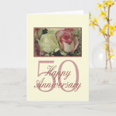 Carte Joyeux roses du 50e anniversaire (Fleur jaune)