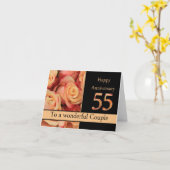 Carte Joyeux roses du 55e anniversaire (Fleur jaune)