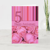 Carte Joyeux roses du 5e anniversaire (Devant)