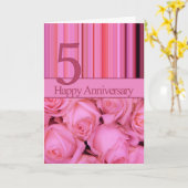 Carte Joyeux roses du 5e anniversaire (Fleur jaune)