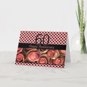 Carte Joyeux roses du 60e anniversaire