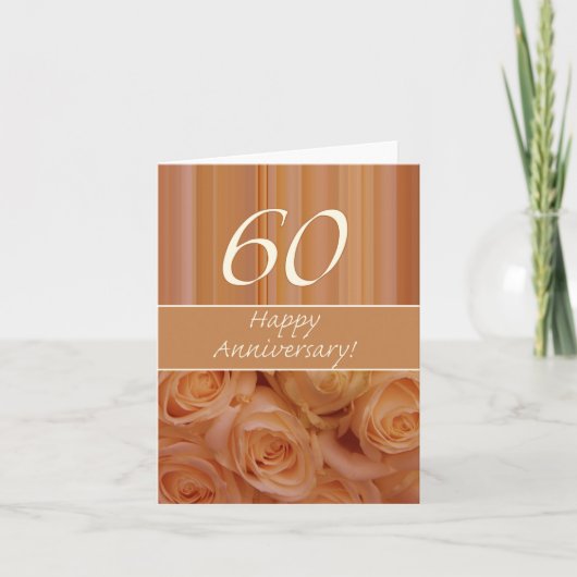 Carte Joyeux roses du 60e anniversaire (Devant)