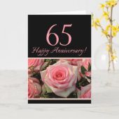 Carte Joyeux roses du 65e anniversaire (Fleur jaune)