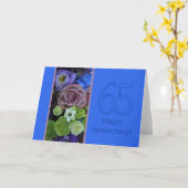 Carte Joyeux roses du 65e anniversaire (Fleur jaune)