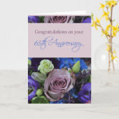 Carte Joyeux roses du 65e anniversaire (Fleur jaune)