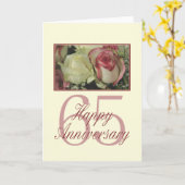 Carte Joyeux roses du 65e anniversaire (Fleur jaune)