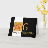 Carte Joyeux roses du 6e anniversaire (Fleur jaune)