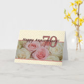 Carte Joyeux roses du 70e anniversaire (Fleur jaune)