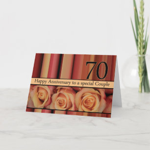 Carte Joyeux roses du 70e anniversaire