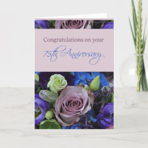 Carte Joyeux roses du 75e anniversaire