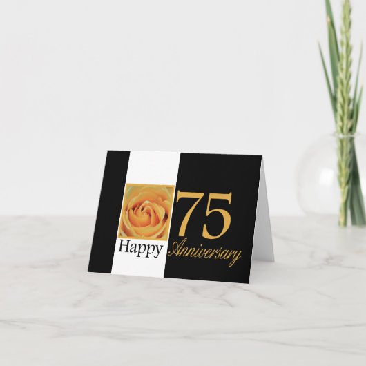 Carte Joyeux roses du 75e anniversaire (Devant)