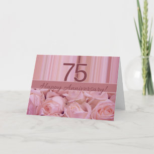Carte Joyeux roses du 75e anniversaire