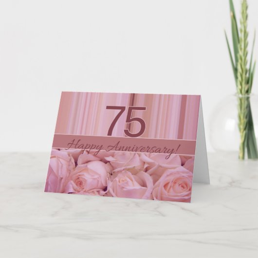 Carte Joyeux roses du 75e anniversaire (Devant)