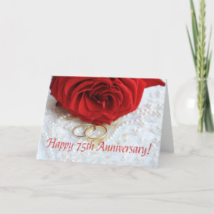 Carte Joyeux roses du 75e anniversaire