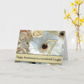 Carte Joyeux roses du 7e anniversaire (Fleur jaune)
