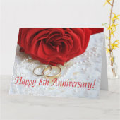 Carte Joyeux roses du 8e anniversaire (Fleur jaune)