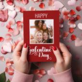 Carte Joyeux rouge de Galentine avec photo de VI