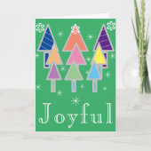 Carte Joyeux, rustique Joyeux Nom de script Noël vert (Devant)