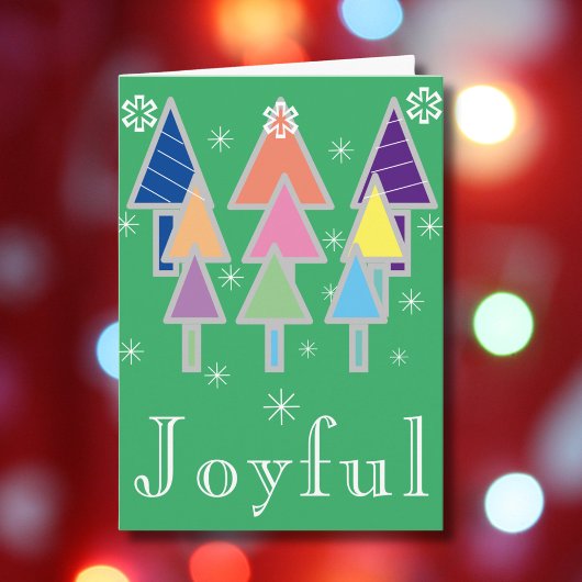 Carte Joyeux, rustique Joyeux Nom de script Noël vert