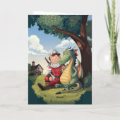 Carte Joyeux Saint George's Day Saint George et le Drago (Dos)