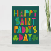 Carte Joyeux Saint Paddy's Day brillant et moderne (Devant)