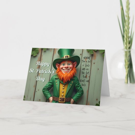 Carte Joyeux Saint Patrick's Day Leprechaun (Devant)