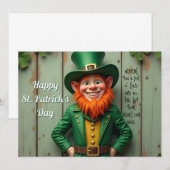 Carte Joyeux Saint Patrick's Day Leprechaun (Devant / Derrière)