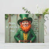 Carte Joyeux Saint Patrick's Day Leprechaun (Debout devant)