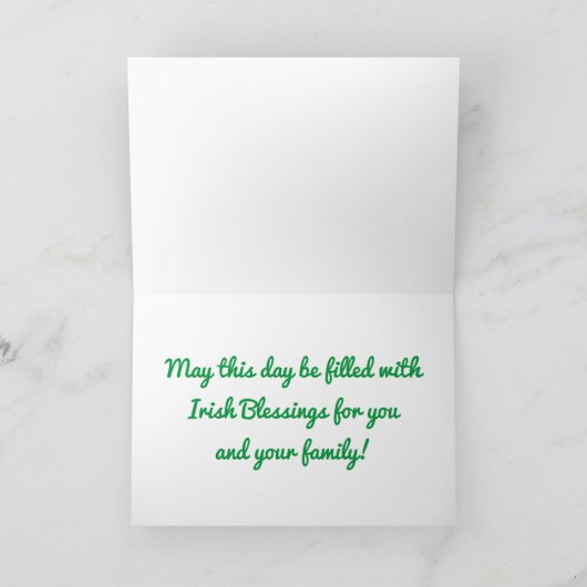 Carte Joyeux Saint Patrick's Day Leprechaun (Intérieur)