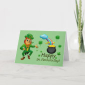 Carte Joyeux Saint Patrick's Day Leprechaun (Devant)