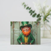 Carte Joyeux Saint Patrick's Day Leprechaun (Debout devant)