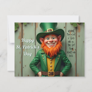 Carte Joyeux Saint Patrick's Day Leprechaun