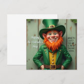 Carte Joyeux Saint Patrick's Day Leprechaun (Devant / Derrière)