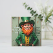 Carte Joyeux Saint Patrick's Day Leprechaun (Debout devant)