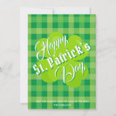 Carte Joyeux Saint Patrick's Day Tartan vert Lucky Clove (Devant)