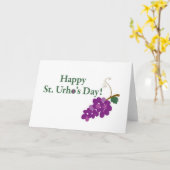 Carte Joyeux Saint-Urho ! avec les raisins (Fleur jaune)