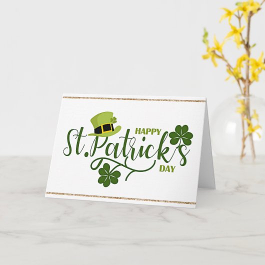 Carte Joyeux salut de la Saint Patrick (Fleur jaune)