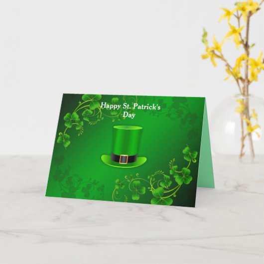 Carte Joyeux salutations de la Saint Patrick (Fleur jaune)