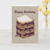 Carte Joyeux sandwiches au beurre d'arachide et à la gel (Fleur jaune)