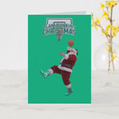 Carte Joyeux Santa enfonçant dans un dunk de Noël (Fleur jaune)