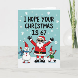 Carte Joyeux Santa et Elfe 67