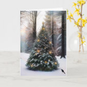 Carte Joyeux sapin de Noël (Fleur jaune)